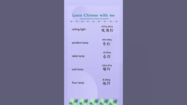 💕💕 follow me to learn Chinese#mandarin #ceiling light#pendent lamp#table lamp#wall lamp#floor lamp