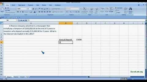 MS Excel finance function -  Rate function