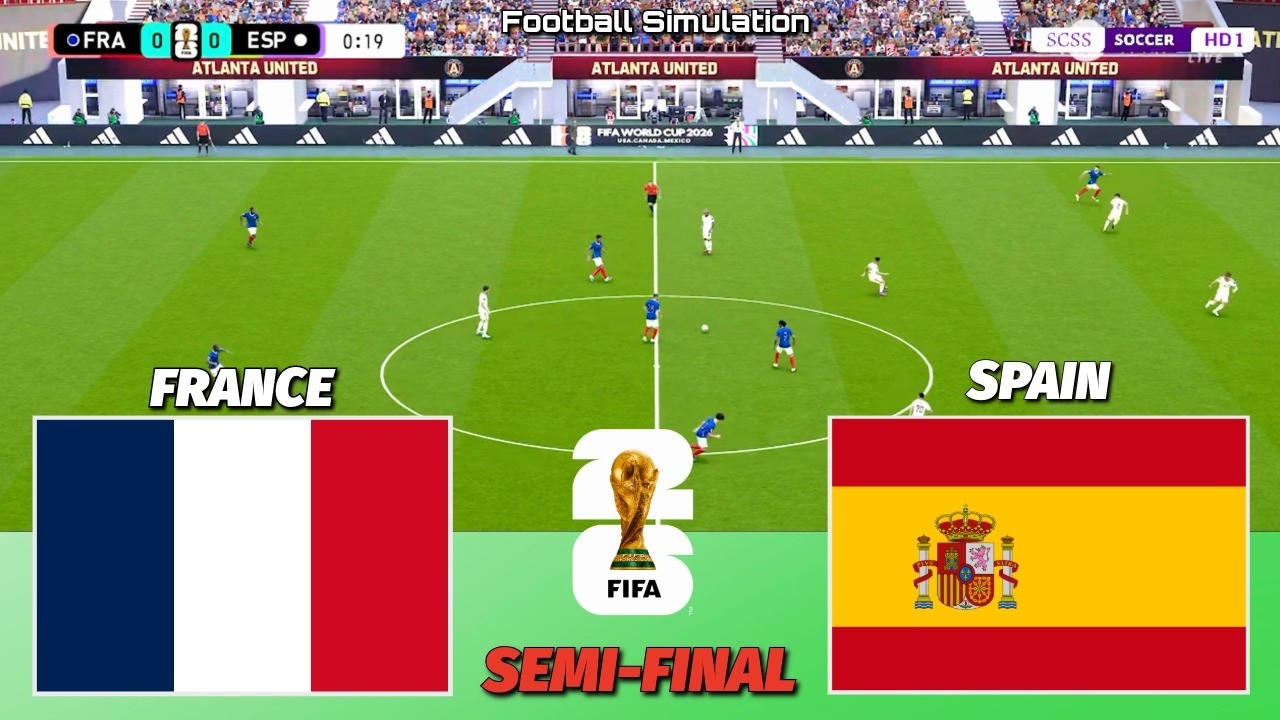 🔴 LIVE | France vs Spain - Semi-Final - FIFA World Cup 2026 | PES 21 Simulation