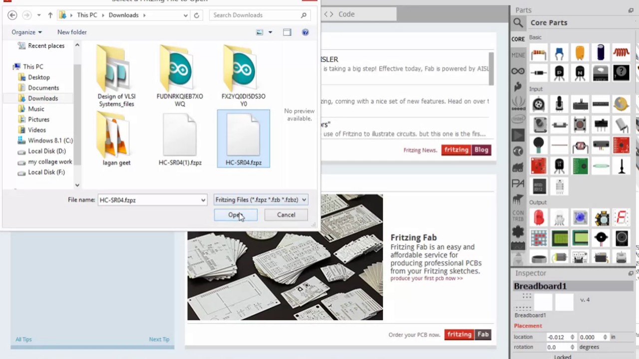 How to add component in new fritzing youtube