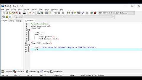 Temperature in Fahrenheit and display it in Celsius, using class in C++