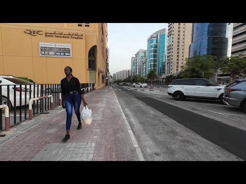 [4K] Walking to Deira clock tower Dubai | Binaural street sounds asmr