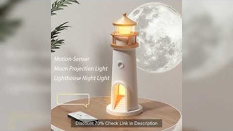 Moon Lamp Projection Lighthouse Lamps Night Light Remote Control Bluetooth Music Motion Sensor Ambie
