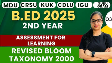 B.Ed 2nd Year | Assessment For Learning | Revised Bloom Taxonomy 2001 | By Rupali Ma