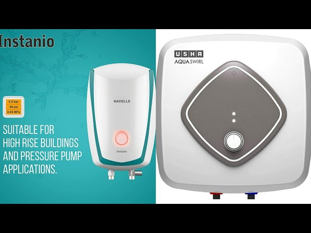 Usha Aqua Swirl u0026 Havells Instanio instant Gyser Unboxing and Installation  - YouTube