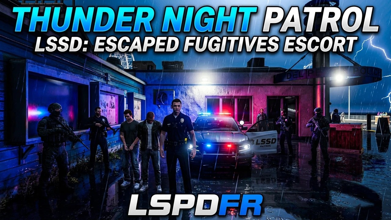 LSSD Thunder Night Patrol | Domestic | Escaped Fugitives | Escort | LSPDFR | GTAV | GTA5 | Ghost P