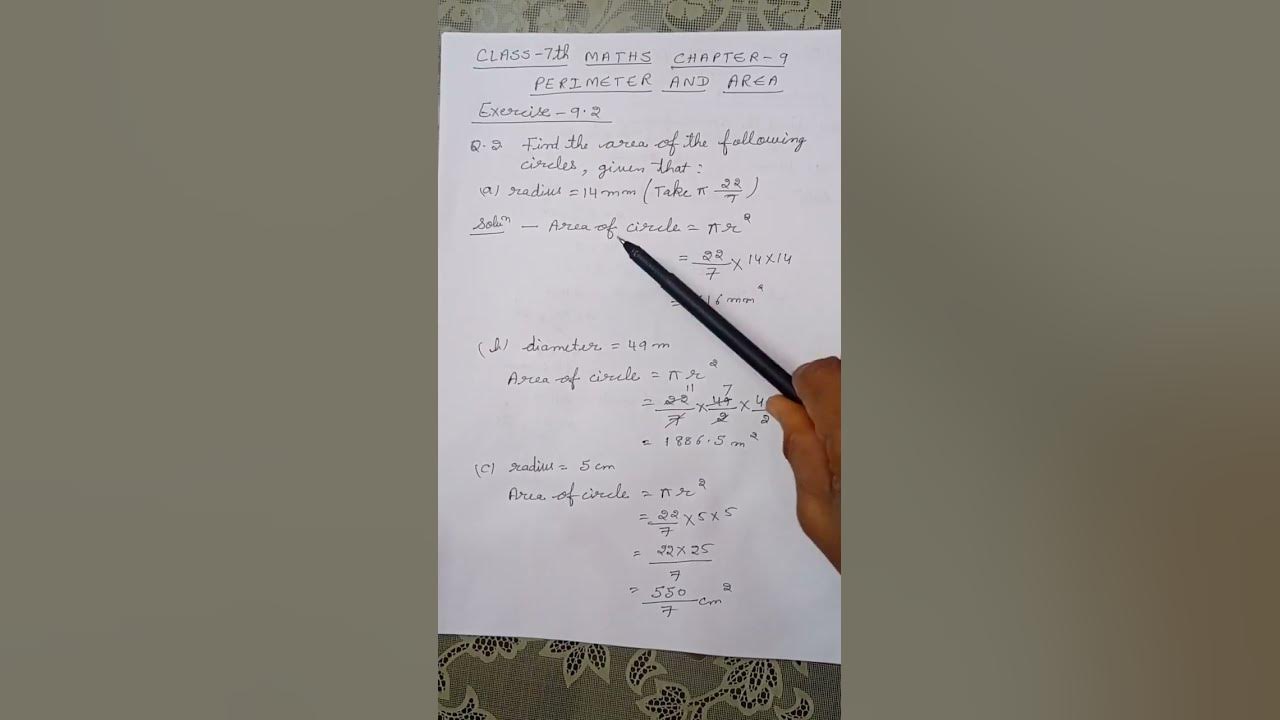 Class 7th maths exercise 9 2 q 1 perimeter and area sanskarmathmagic