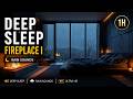 Deep Sleep Fireplace I 🔥 Cozy Fireplace & Rain Sounds for Deep Sleep | Bedroom Ambience (1 Hour)