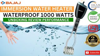 Bajaj Waterproof Immersion Heater Double Safety 1000 W Safety heater  Unboxing Review And performance - YouTube