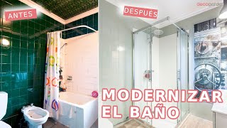 Modernizar el baño con madera y lámparas metalizadas // Decogarden