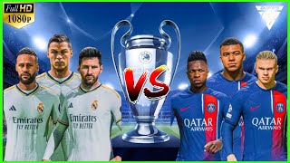 EA FC24 - Ronaldo Messi & Neymar Jr vs Mbbapé Haaland & Vini Jr😂 || Real Madrid vs PSG