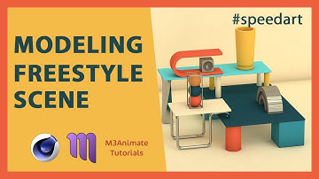 Speed art Freestyle Scene in Cinema 4D | Modeling Texturing Lighting Rendering | Free C4D Tutorial