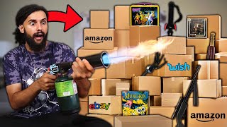 Someone Sent Me MYSTERY PACKAGES With STRANGE WEAPONS, A FLAMETHROWER AND MORE!!