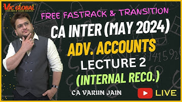 CA Inter Free FastTrack Lec 2 | Adv. Accounts | May 2024 | Detailed Coverage | CA Varun Jain