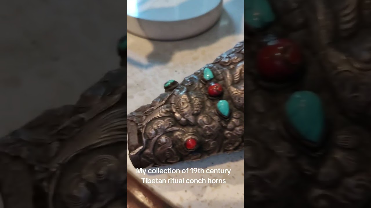Tibetan antique Conch Horn