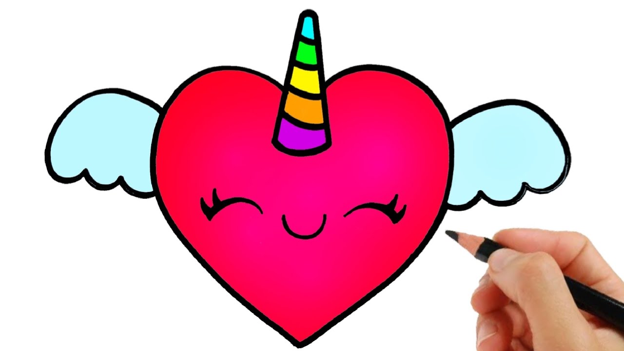HOW TO DRAW A CUTE HEART EASY STEP BY STEP - KAWAII DRAWINGS - YouTube