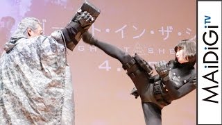 長州力、高クオリティーの「バトー」コスプレにご満悦　武田梨奈からハイキックも！　映画「ゴースト・イン・ザ・シェル」公開直前イベント2