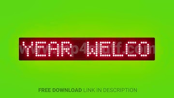 Happy Chinese New Year Welcome Spring Scrolling Red Dot Matrix LED Text Animation on Green Screen Se