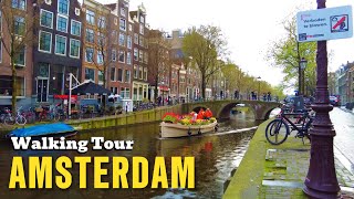 ☔ Amsterdam Walking Tour 2024 Through Central Amsterdam Streets 4K