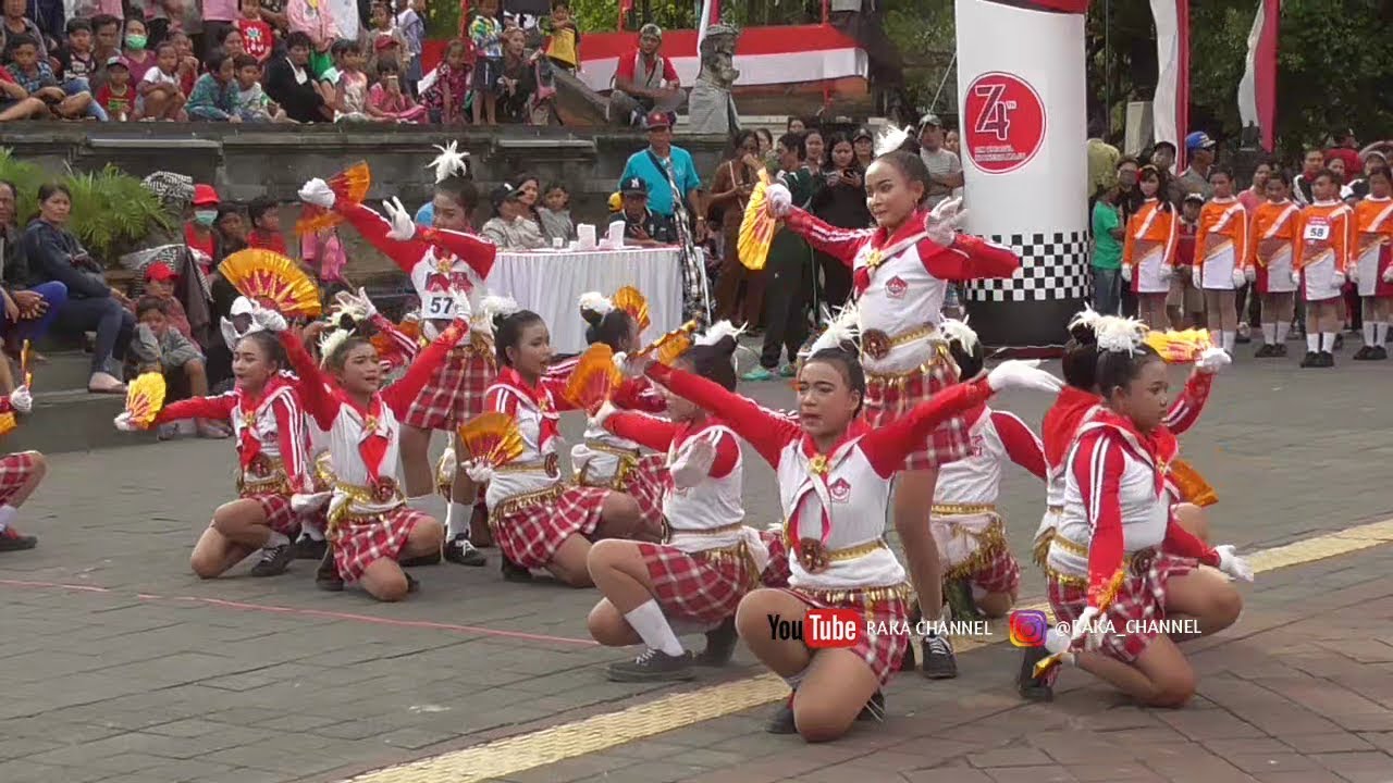 Lomba Gerak Jalan Indah Putri SD 3 Sukawati TRISDA Gianyar Nomor 57 Th 2019 HUT RI ke 74