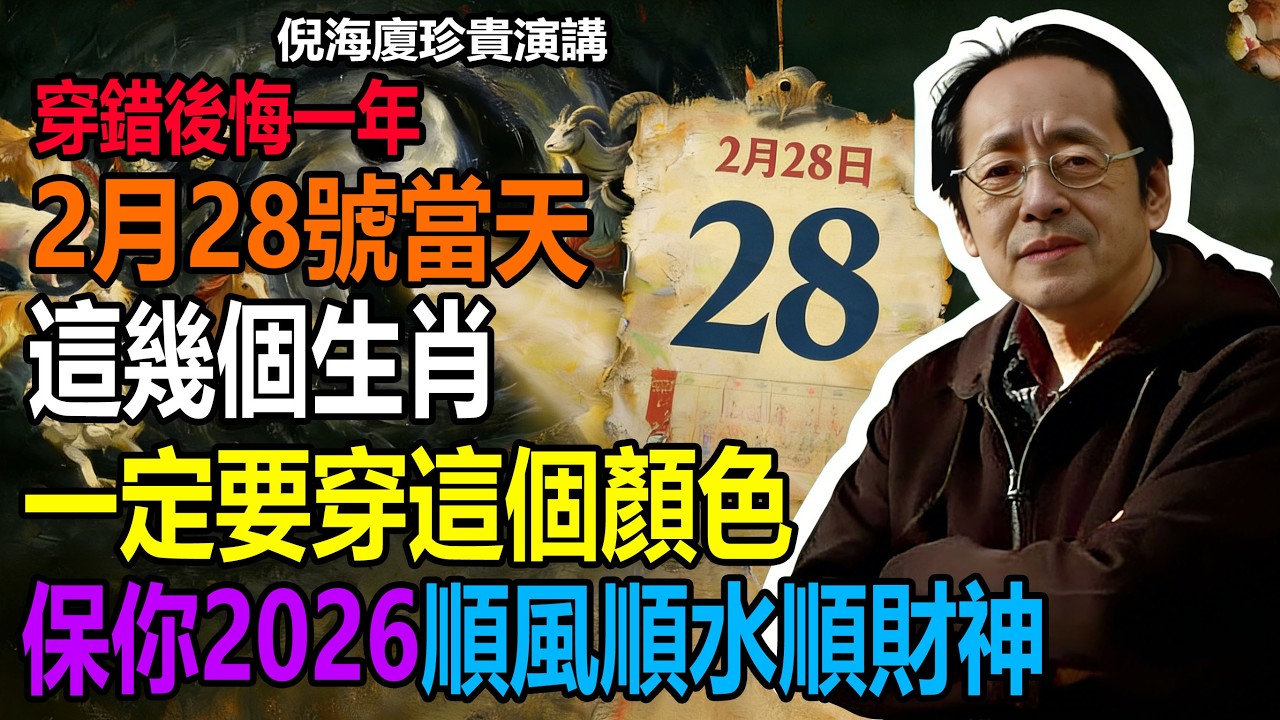 倪海廈預言警告：2月28號必看！這幾個生肖一定要穿這個顏色的衣服，保你2026順風順水順財神#倪海廈 #黃帝內經 #養生 #國學 #易經 #過年 #開運 #招財 #補財庫 #風水 #2026運勢