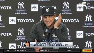 Aaron Boone on Severino's start, Stanton and Rizzo's power, strong bullpen showing