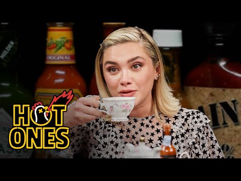 Florence Pugh Sweats From Her Eyebrows While Eating Spicy Wings | Hot Ones