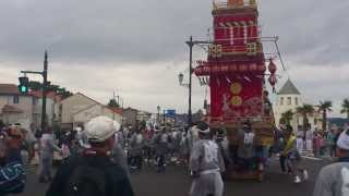 2013-10-19 北条海岸に入る山車。