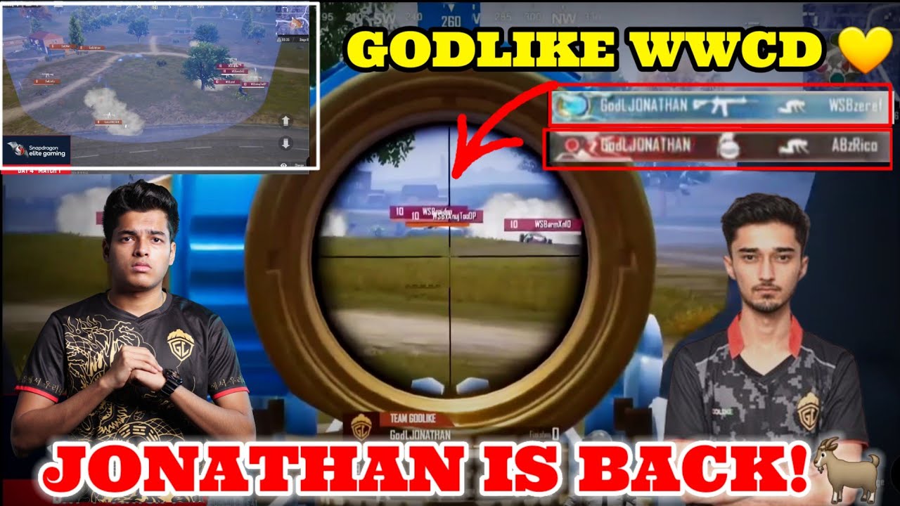 JONATHAN IS BACK! 🥶 GODLIKE CHICKEN DINNER IN ESL 🐐💛 - YouTube