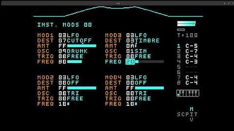 Playing with LFOs (Dirtywave M8 V3)