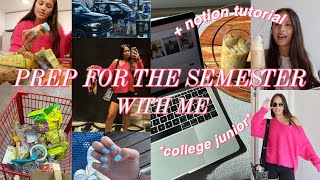 PREPARING FOR A COLLEGE SEMESTER (junior year) : notion, grocery haul, self care
