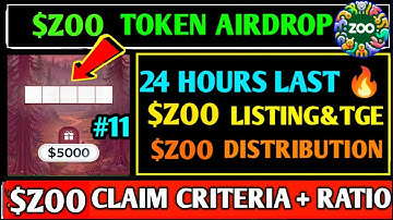 Zoo Airdrop Update | Zoo Listing Date | Zoo Riddle Today | Zoo 11th Riddle Answer | zoo Bonus Claim