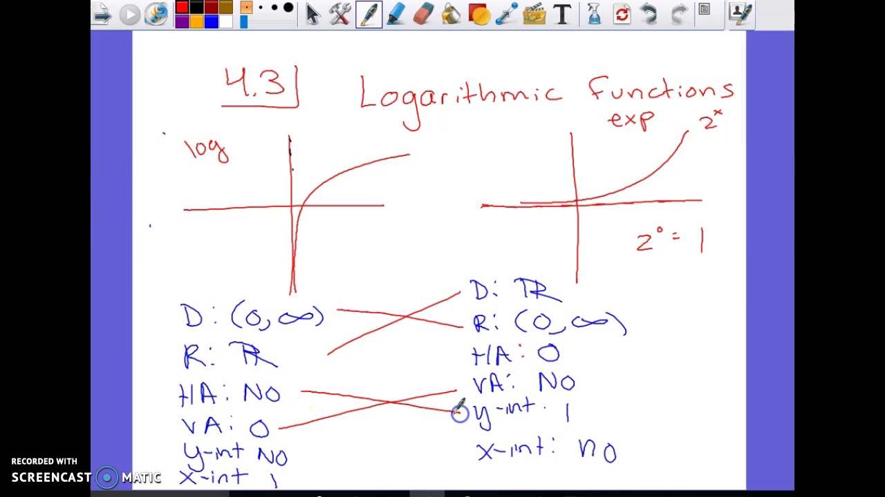 4.3 log and ln functions - YouTube