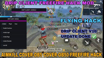 DRIP CLIENT NEW UPDATE V16 |AIM KILL|DRIP CLIENT MOD MENU|AUTO KILL|NO BAN BLACKLIST|MOBILE PANEL