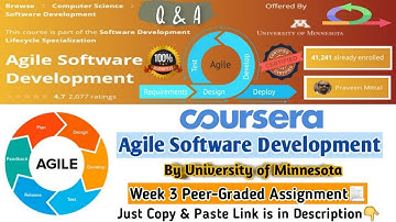 Agile Software Development | Coursera | Week 3 Peer-Graded Assignment Answers | 100% Marks