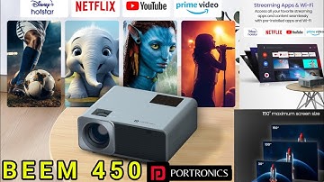 Beem 450 Portronics Smart Android Projector 📽️ Netflix Hotstar Prime Video #projector #Beem450 📽️🔊🎉