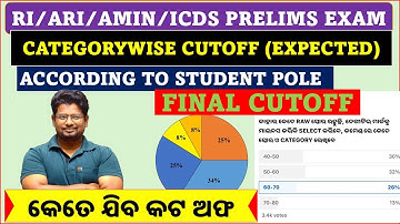 🎯ACCURATE EXPECTED CUT OFF FOR RI/ARI/AMIN/ICDS PRELIMS EXAM CUTOFF/STUDENT‘S POLE/ସ୍ଟୁଡେଣ୍ଟ ଭୋଟ 