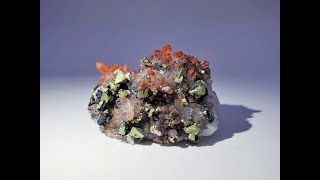 Red Hematite Quartz with Chalcopyrite tinted Tetrahedrite Mineral Specimen from Dongxiang Co.