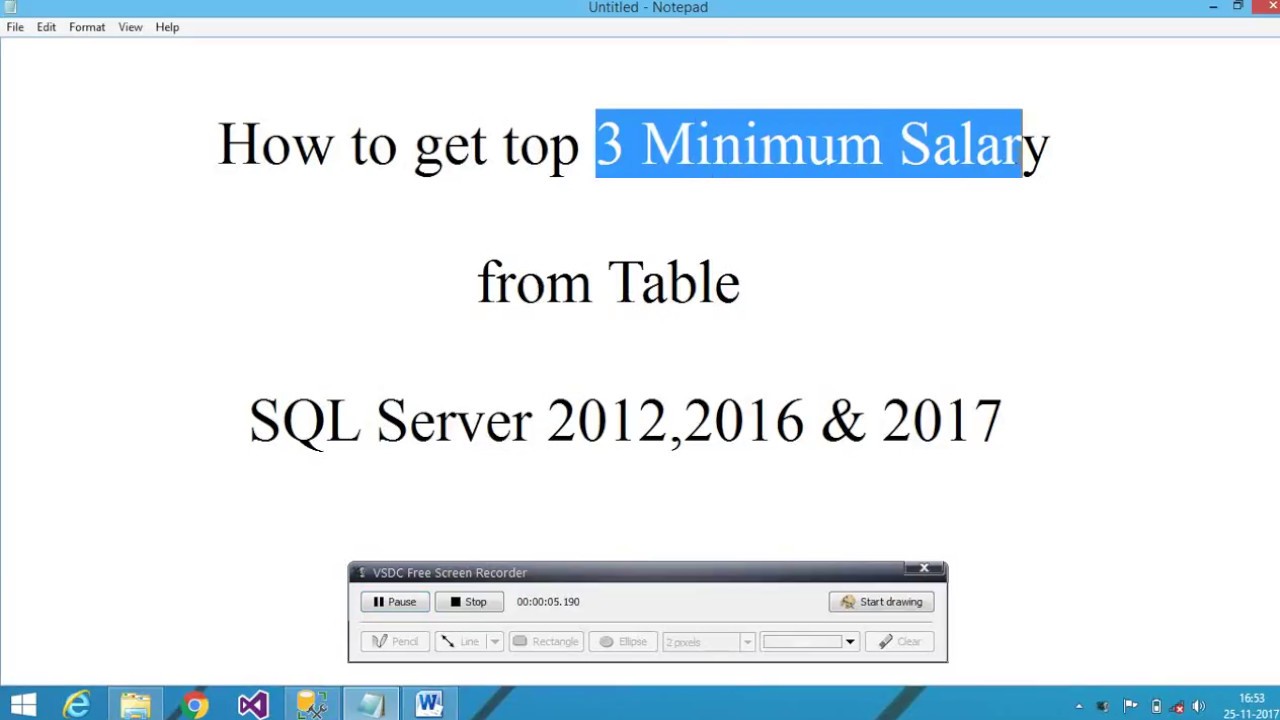 How To Find Second Lowest Salary In Sql Server YouTube How To Find Second Lowest Salary In Sql Server YouTube