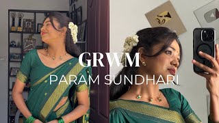 GRWM Param sundhari Edition 💚✨ #amalashaji 