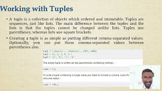 Tuples - Python Programming