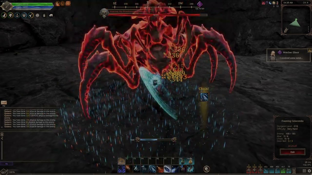 The Quinfall - Dungeon Foaming Catacombs, Solo, Very Hard, G16,  Spear, No Potion