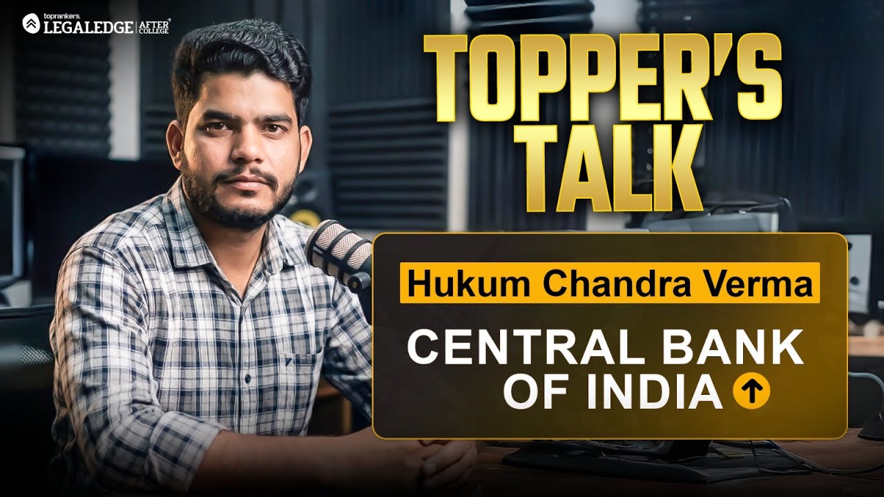 IBPS SO Law Topper Talk | Strategy with Hukum Verma |