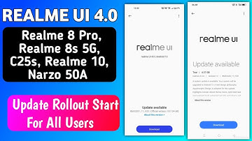 Realme Ui 4.0 Updates Rollout Start for Realme 8Pro, 8s 5G, 10 4G, Narzo 50A, C25s in India
