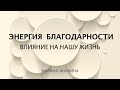 ЭНЕРГИЯ БЛАГОДАРНОСТИ. Влияние на жизнь. Марина Анакина