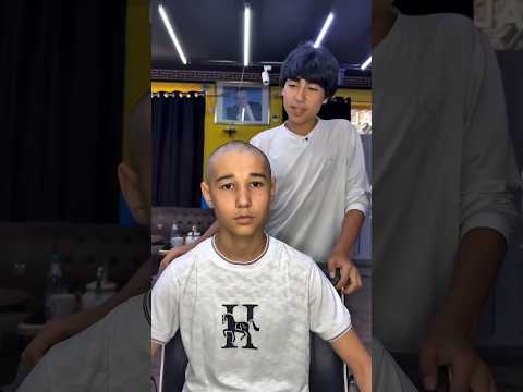 2 Cute & Brave Uzbek Boys Headshave Each Other ( Shorts ) | Short Headshave Video