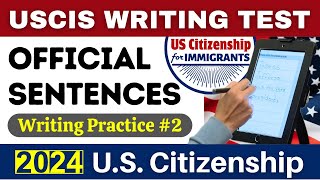 New! Writing Test Practice-2 for US Citizenship Interview 2024 ✍️ USCIS Official Vocabulary | N-400