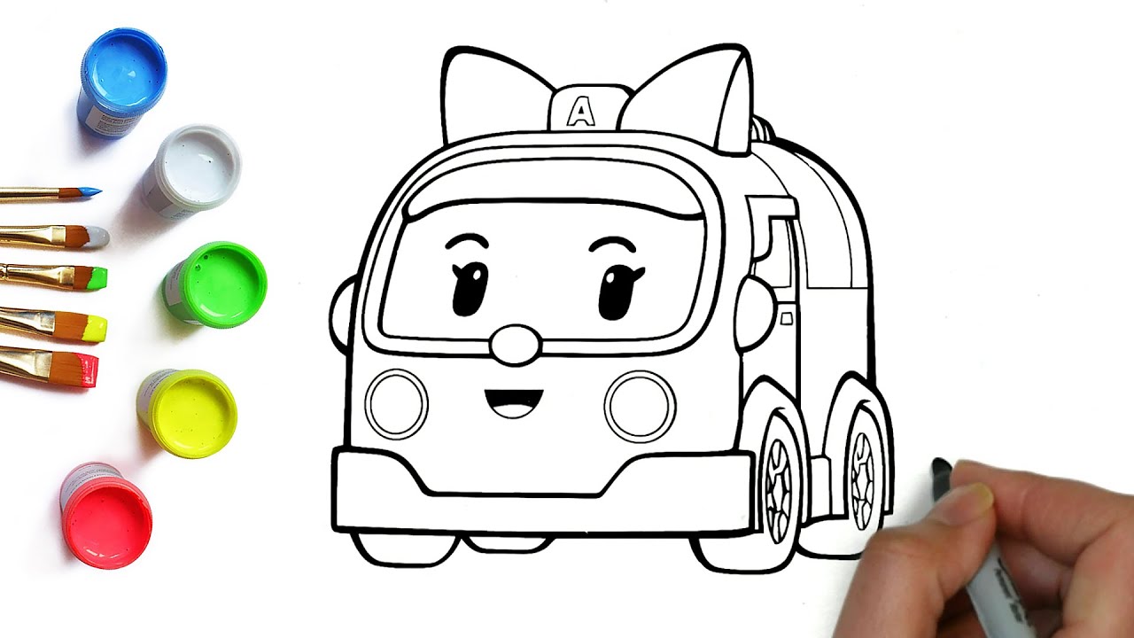 Как нарисовать эмбер из мультика поли робокар