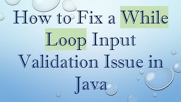 How to Fix a While Loop Input Validation Issue in Java