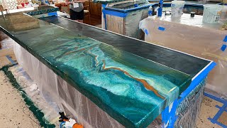 Epoxy over Existing Tile Kitchen Countertops | LIVE POUR BTS